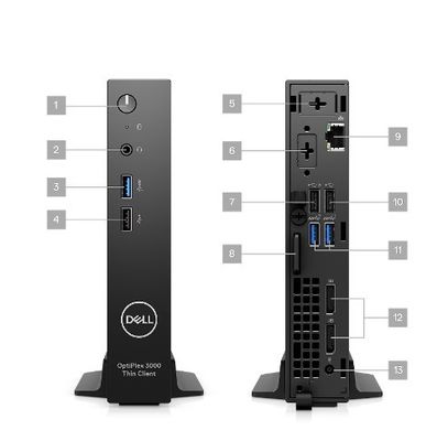 UHD Graphics Wyse 5070 Mini PC Cloud Desktop Dell Thin Client with 4GB RAM and 16GB SSD